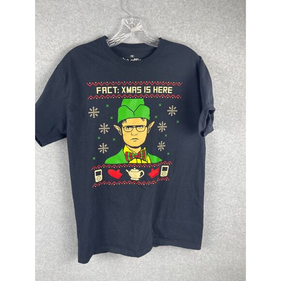 Ripple Junction The‎ Office Dwight as Elf T Shirt Men's Size M Black Holiday Tee - Picture 1 of 6